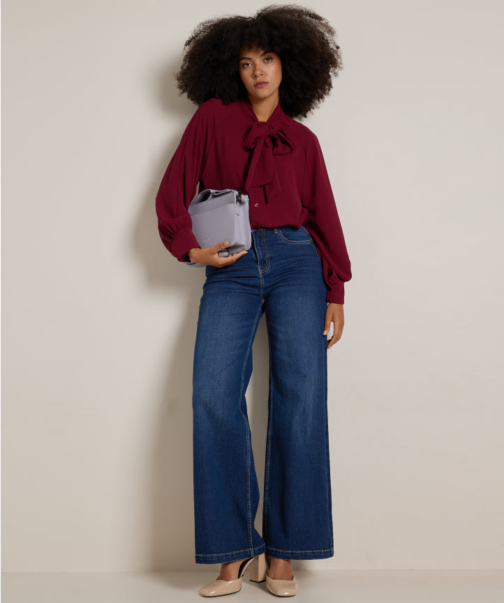 Bluse mit Schleife – Rot