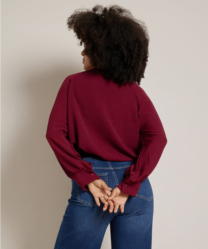 Bluse mit Schleife – Rot