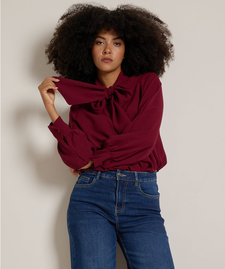 Bluse mit Schleife – Rot